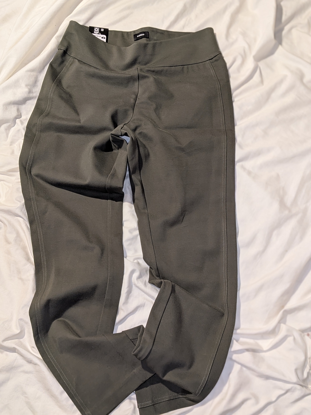 Express Olive Green Ponte Tailored Pants